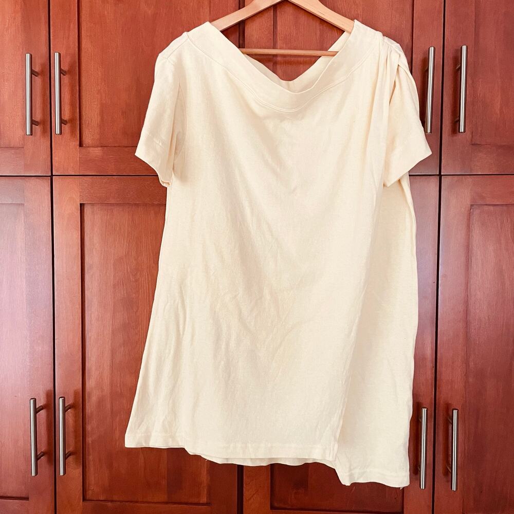 Free People Beach Dress Cover Up Short Sleeve Cotton Butter Yellow Size Small
